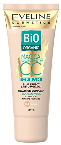 Eveline Cosmetics Krem Magical CC con Pigmenti Minerali - Crema CC Bio Organica con Acido Ialuronico, Vitamine A & C, SPF 15 - 30ml