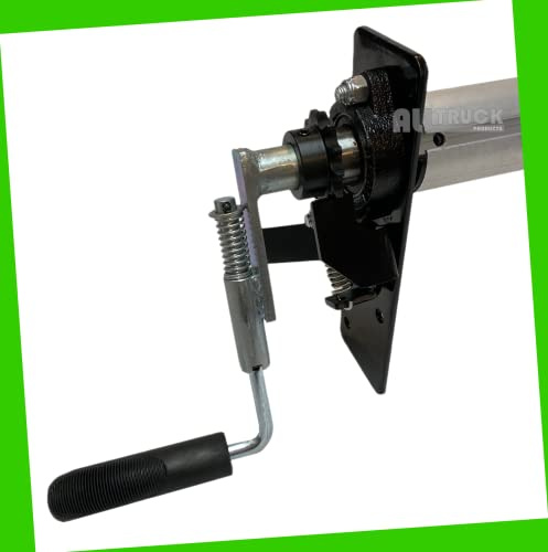PREMIUM Truck Trailer Tarp Roller Kit Manual Hand Crank with Alum No-Drill Roller & Powder Coated Steel Mounting Brackets & Lock Lever & Mesh Tarp