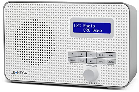 LEMEGA DR1 Tragbares DAB/DAB+ und UKW-Digitalradio,DAB-Radio mit Handbedienung,Doppelalarm,Schlummerfunktion,20 voreingestellte,Kopfhörerausgang,LCD-Display,Batterien oder Netzbetrieb -Grau