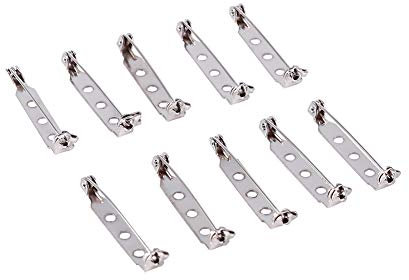Broschennadeln Zum Basteln, 50 Stück Silberfarbene Brosche, Anstecknadel 20 25 32mm Optional, Sichere Brosche, Sicherheitsverschlussstifte Mit Löchern Für Die Schmuckherstellung Kunsthandwerk(32mm)