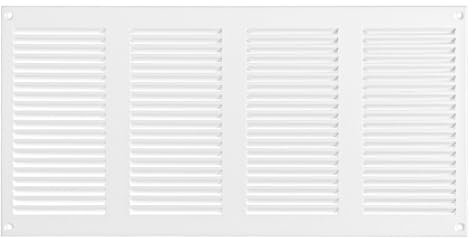 Blanco 400x200 mm Rejilla de Ventilacion con Mosquitera, Metalica
