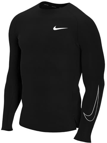 Nike DD1990-010 Pro Dri-FIT Sweatshirt Men's BLACK/WHITE Size L