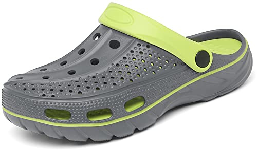 INMINPIN Clogs herr pantoletter sommartofflor dam halkfri andas strand sandaler trädgårdsskor, - Grå grön - 38/39 EU