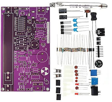 Seufrtyuo Unmontierter DIY Geigerzähler Teile Kit Nukleare Strahlung Detektor mit Ton und Licht Alarmfunktion
