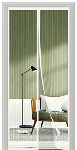 Moustiquaire Porte Fenetre 180x220, SHA2WEN Rideau Moustiquaire Magnétique Blanc, Profitez de l'été en Famille