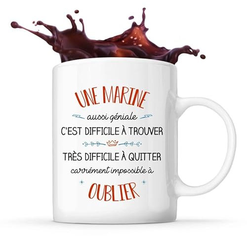 Planetee Tasse Marine aussi géniale | Idée Mug Cadeau Prénom Surnom Nom de Famille Anniversaire Noël