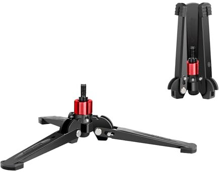 Manbily Mini Tripod Base for Monopods, 3/8 Screw Desktop Tripods with Three Feet, Monopod Stand Support, Travel for Ball Fluid Head DSLR Camera Camcorder, Tilt 20° & Rotate 360° (M-2)