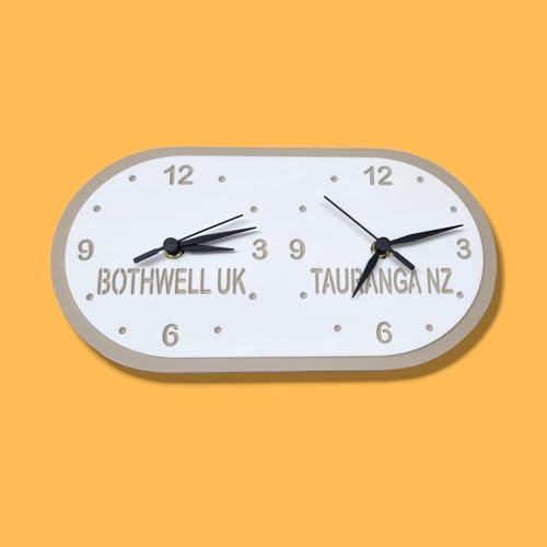 Servewell personlig horisontell tidszonsklocka (klocka med 2 zoner, oval)