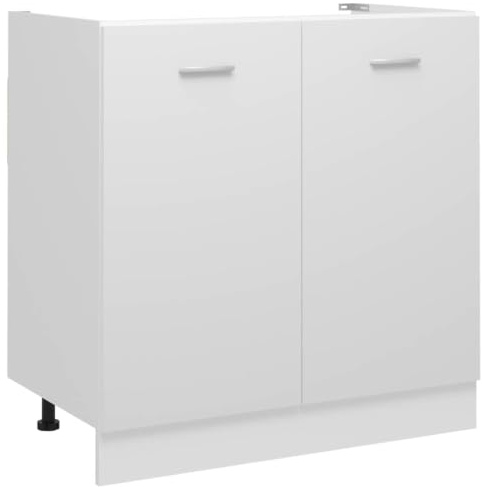 Myheimly Spülenunterschrank Weiß 80x46x81,5 cm Holzwerkstoff Küchenschrank Küchenzeile Küchenmöbel Unterschrank Küchenunterschrank Schrank