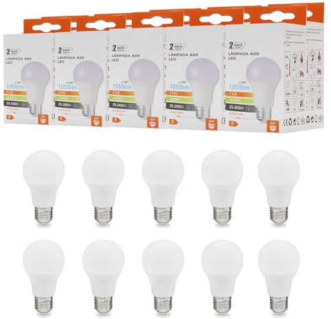 Maxled, Light is Led! 10er LED Lampe E27 A60 11W Glühbirne Ersetzt 75 Watt Halogenlampe 4000K Neutralweiß Kugel Lampe 1055lm Energiesparlampe Nicht Dimmbar 150° Abstrahlwinkel AC 220-240V