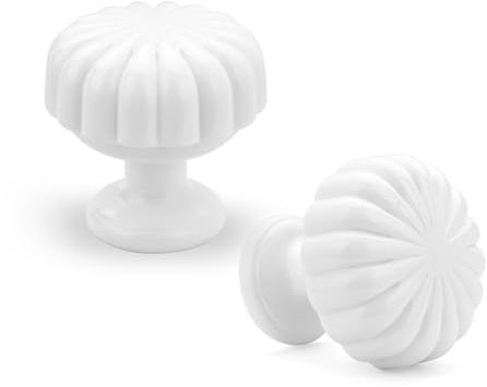 Goldenwarm 10 Pack Cupboard Knobs White Drawer knobs, Single Hole Kitchen Handles