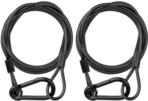 jindaaudio Säkerhetskabel för belysning med öglor (2-pack), 25 kg laststeg, ljus, säkerhetskabel, svart säkerhetskedja som hänger på fackverk, rostfritt stålband (diameter 3 mm/0,12 tum, längd 200 cm