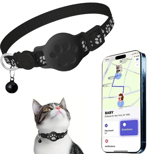 Collar rastreador de Gatos, rastreador GPS en Tiempo Real para Gatos, sin Tarifa mensual, Lindo rastreador de Mascotas para Gatos pequeños, Perros, Mascotas, Seguimiento Mundial en Tiempo Real