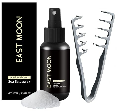 Poudre de Texture pour Homme 100ml + Peigne de Texture, Sea Salt Spray | Peigne Coiffant à Dents Larges pour Plus de Volume,Idéal pour les Hommes aux Cheveux Fins ou Clairsemés