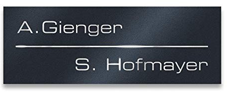 Metzler Briefkastenschild aus Edelstahl in Anthrazit - wählbare Befestigung - Pulverbeschichtet RAL7016 matt - Türschild oder Namensschild inkl. Lasergravur - Größe: 8,5 x 3 cm