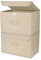 DIMJ Scatole per Armadio - Scatole Portaoggetti Contenitori con Coperchio Pieghevole, Scatola Porta Oggetti con Manici, per Armadio, Scaffali, 2 Pezzi, Beige, 38 x 25 x 25 cm