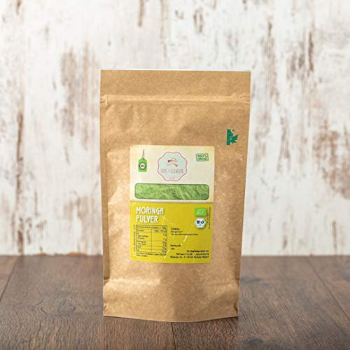 süssundclever.de® Bio Moringa Pulver | 500g | aus Indien | plastikfrei und ökologisch-nachhaltig abgepackt