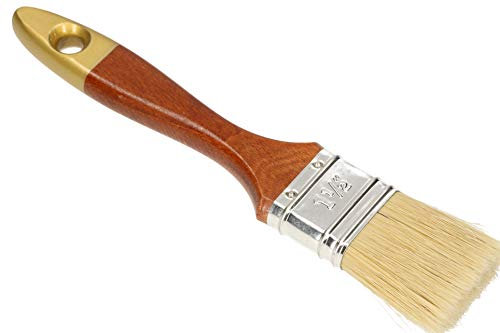 KOTARBAU® Brocha Plana con cerdas Naturales, 36 mm, Pincel para Pintura, Barniz o Esmalte, Brocha con Mango de Madera, Acabado Suave y Uniforme