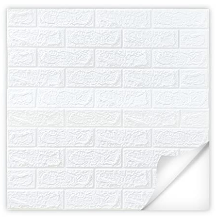 MAKA 12 Pezzi Piastrelle Adesive in PVC Bagno e Cucina 60x77cm/Pezzo 5.5 m² Totale Pietre in 3D Murale Mattonelle Decorazioni Mosaico Autoadesivo Impermeabile Alta Risoluzione (Carrara Bianco)