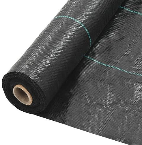 Weed Control Barrier Fabric 100gsm Black Heavy Duty Garden Landscaping Ground Cover Membrane - For Artificial Grass, Patios, Paths, Flower & Beds (2m x 5m)