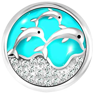 Andante CHUNK Click-Button Druckknopf für Chunk-Armbänder, Chunk-Ringe und andere Chunk-Accessoires - Delfine