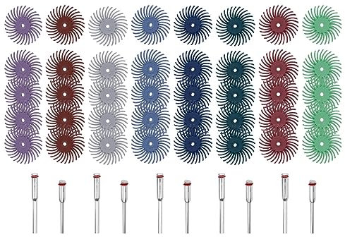 Bestgle 50 Pezzi Spazzole Abrasive Kit di Combinazione Della Ruota di Lucidatura per Utensili Rotanti Dremel, per Utensili Rotanti Pulizia Finitura Sbavatura