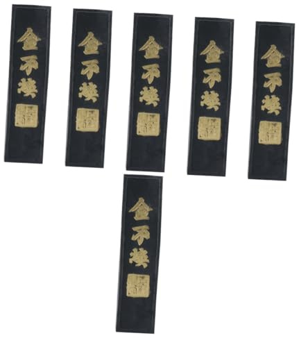 COHEALI Bâton D'Encre Calligraphie Chinoise 6 Pièces Bloc D'Encre Fait Main Pour Calligraphie Japonaise Et Peinture 3.66 X 0.91 X 1.89 Pouces Accessoires De