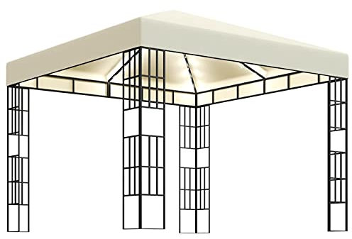 Paviljong, CIADAZ Fällbar paviljong, pergola, festtält, markis och soltält, trädgårdspaviljong, grillpaviljong, 3 x 3 m gräddvit