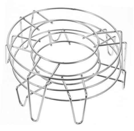 LALADEFIEE 3pcs Round Stainless Steel Steaming Rack Tripod Design Steamer Stand for Kitchen Cooking Lightweight and Compatible Various Steamer