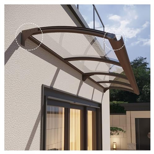 Auvent de Porte pour fenêtre, auvent pour Porte d'entrée, auvents de Porte extérieurs, auvents en métal pour fenêtres, avec Support en Acier Plastique, 2,5 mm, auvent de Porte en polycarbona