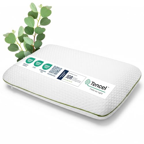 DOLCI SOGNI - Cuscino Memory Foam Ergonomico 60x40x6 per Bambini +2 Anni in Fibra Tencel Ipoallergenica - Sicuro, Traspirante e Certificato OEKO-TEX – Cuscino bambino 2 anni +