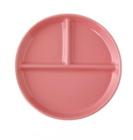 OnePine Piatto menu in porcellana divisa, piatto da dessert, piatto da insalata con 3 scomparti, piatto per controllo porzioni in ceramica, piatti divisi per adulti