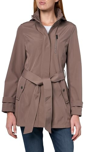 Nautica Women's Bonded Rain Jacket with Belt – Water-Resistant, Wind-Resistant Transitional Coat, Chestnut, X-Large