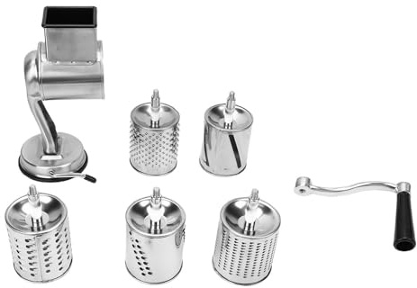 Nussmühle, 5 Trommeln, manuell, Edelstahl, Nusszerkleinerer, Saugnapfbasis für Walnüsse, Käse, multifunktionale Küchenmühle, Pressblockgriff