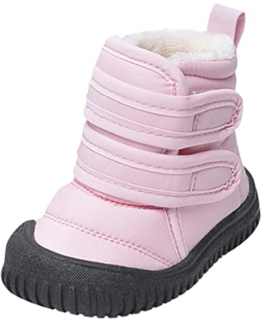 Generisch Hook Loop Low Cut Stivali da neve in tessuto impermeabile per bambini, scarpe invernali per ragazze e ragazzi, Colore: rosa., 23 EU