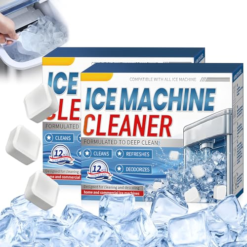24 Pezzi di Pulitore Della Macchina per Ghiaccio, Detergente per Macchina per Cubetti di Ghiaccio Pastiglie Anticalcare per Fabbricatori, Prolunga la Vita Della Tua Gelatiera