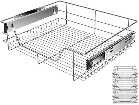KESSER® Teleskopschublade 3x 60 cm ✓ Küchenschublade ✓ Küchenschrank ✓ Korbauszug ✓ Schrankauszug ✓ Vollauszug ✓ Schublade