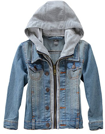 FTCayanz Mädchen Jungen Baby Beiläufig Stilvoll Frühling Herbst Jeans Denim Coats Mantel Kinder Jeansjacke Art 1-Blau 13-14 Jahre/Körpergröße 150-160