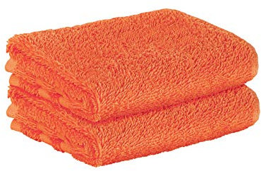 StickandShine 2er SET Premium Frottee Gästehandtuch 30x50 cm in orange in 500g/m² aus 100% Baumwolle