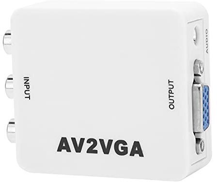 Mini VGA Till Video Converter, Bärbar 1920x1080 HD AV2 VGA Video Converter med USB-kabel, TV Digitalbox Audio Video Converter, Composite AV Till VGA Adapter