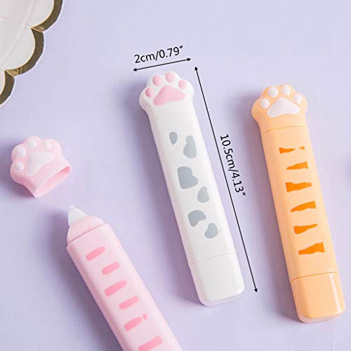 LANCHEN Cute Cat Paw Roller Glue Correction Tape Stationery Corrector Student Altered