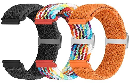 20mm Braided Quick Release Watch Straps Compatible with Samsung Galaxy Watch 7 6 5 4 FE 40mm 44mm 45mm/6 4 Classic 43mm 47mm 42mm 46mm/Garmin Vívoactive 6/5/3/3 Music/Amazift Active 2/Active Women Men