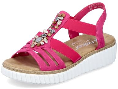 Rieker Damen Riemchensandalen 63249, Frauen Sandalen,Sandaletten,Sommersandalen,flach,Sommerschuhe,Freizeitschuhe,sonstige Farben (31),41 EU / 7.5 UK