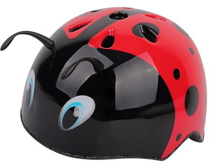Dickly 3D Marienkäfer Kinder Fahrradhelm Rennradhelm mit Verstellbarer Schnalle Bequemer Fahrradhelm für Jungen und Mädchen, S