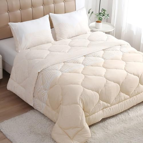 MANEMI - Edredon Estampado con Relleno de Fibra para Cama Matrimonio 250 x 240cm, Tejido Suave y 100% Poliéster
