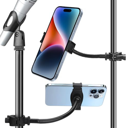 Soporte de Teléfono Flexible para Micrófono - Ajustable para Música, Batería y Smartphone