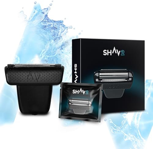 Shav 2™ – Lama a lamina per tagliacapelli per rasatura completa, Shaver, lama di ricambio per rasoio, CutFree™ rasoio intimo per uomo, tagliacapelli a umido/asciutto, bodygroomer per la cura maschile