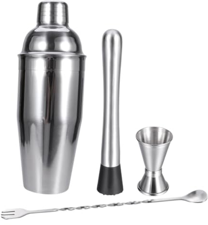 ROMISBABA 4 Piezas Coctelería Profesional Inoxidable Kit para Bartenders y Mixólogos Herramienta y Duradera para Preparar Cócteles Casa