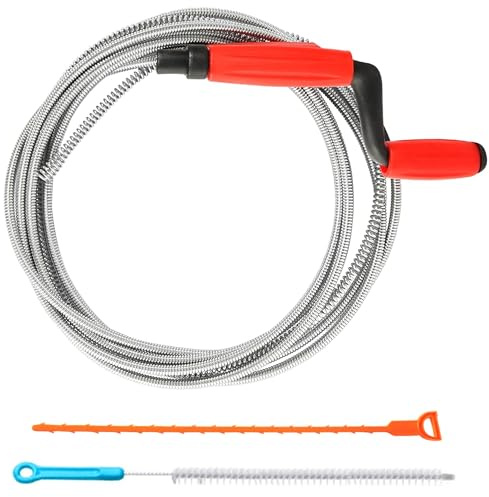 3 pezzi Spirale per La Pulizia dei Tubi, Molla Sturatubi 4,5 m x 6 mm Serpente per Scarichi Pulizia tubature Universale per stura Lavandini e Scarichi, Eliminazione di Ostruzioni