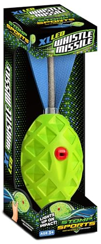 Stomp Rocket XL LED Whistle Missile - Whistling Foam Football with Tail - Fun Backyard Outdoor & Indoor Kids Toys Gifts for Boys & Girls - Sports Play Toys for Ages 3+